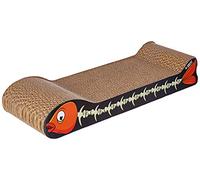 Croci -Tiragraffi per gatti in cartone, 2 strati riversibili, con piedini antiscivolo, inclusa busta di erba gatta, stile Pesce, 44 x 14 x7 cm