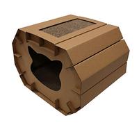 Croci -Tiragraffi per gatti in cartone, box chiuso con tiragraffi a 2 strati riversibili, tiragraffi per gatti adulti, a due piani, 50x38x35 cm