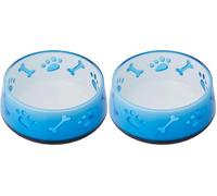 Croci TPR Doggy - Ciotola per cani in plastica TPR, antiscivolo, igienica e durevole, contenitore per cibo e acqua, lavabile in lavastoviglie, Blu, Capienza 300 ML (Confezione da 2)