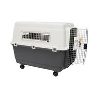 Croci Vagabond - Trasportino per cani e gatti taglia piccola, media, grande, Trasportino per auto, Rigido, Con ruote, 2 ciotole incluse, Carico massimo 23 KG / Taglia L - 81 X 56 X 59 CM
