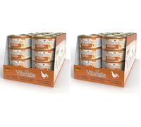 Croci Vibrisse Cibo umido per gatti a base di Pollo e Gamberetti, alimento naturale senza coloranti e conservanti, 24 lattine da 70 g (Confezione da 2)