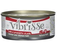 Croci Vibrisse Cibo umido per gatti a base di Pollo e Prosciutto di Pollo, alimento naturale senza coloranti e conservanti, 24 lattine da 140 g