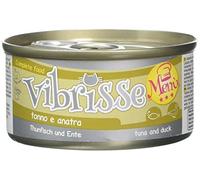 Croci Vibrisse Cibo umido per gatti a base di Tonno e Anatra, alimento completo con Ferro, Vitamine e Sali minerali, 24 lattine da 70 g