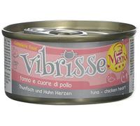 Croci Vibrisse Cibo umido per gatti a base di Tonno e Cuore di Pollo, alimento completo con Ferro, Vitamine e Sali minerali, 24 lattine da 70 g
