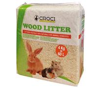 Croci Wood Litter, Lettiera vegetale per roditori a base di trucioli di abete, formato - 4Kg, naturale e compostabile super assorbente, antiodore
