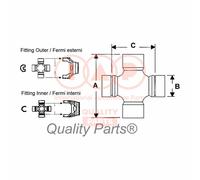 CROCIERA ALBERO TRASMISSIONE NISSAN Terrano II 2.7 TD 1993-02 1996-06 308-13020