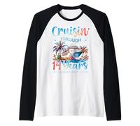 Crociera Attraverso 14 Anni 14th Anniversary Crociera Viaggio Coppia Maglia con Maniche Raglan
