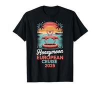 Crociera Luna di Miele Abbinata Europa 2025 Flamingo Sposa Sposo Maglietta