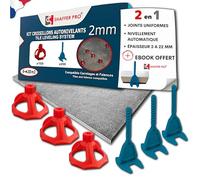 Crociere per piastrelle autolivellanti 2 mm | 200 clip + 100 quadranti riutilizzabili | 3-22 mm I Shaffer pro | compatibile 20 mm I sistema di livellamento a vite | aiuta la posa di piastrelle per