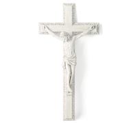 Crocifisso cattolico BC da parete, decorazione da parete con Gesù Cristo per una casa elegante e moderna, regalo devoto per giovani, regali religiosi, decorazione per la casa, finitura in pietra