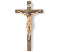 Crocifisso cattolico BC da parete, decorazione per la casa ispiratrice di Gesù Cristo, regalo devoto, 50 cm, scultura rinascimentale fatta a mano da Buildclassic