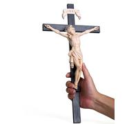 Crocifisso cattolico BC da parete, elegante decorazione moderna per la casa, regali religiosi per l'inaugurazione della casa, 40,6 cm di altezza, scultura rinascimentale fatta a mano da Buildclassic