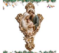 Crocifisso cattolico da parete, 19 x 30 cm, croci di Gesù da parete | Gesù Maria Giuseppe, ideale per sale di preghiera e regalo significativo per il ritorno a scuola, benedizione
