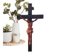 Crocifisso cattolico da parete - Crocifisso da parete - Arte da parete cristiana con ferita di cristo | Crocifisso sangue della passione, personaggi da collezione, scultura rinascimentale, decorazione