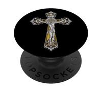 Crocifisso cattolico di San Benedetto Croce Medaglia PopSockets PopGrip Adesivo