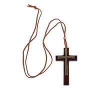 Crocifisso Collana, Collana con Croce di Legno, Collana con Ciondolo, Regali per Gioielli Cristiani, d'Argento Croce a Catena per Uomo di Pasqua per Il Giorno del Ringraziamento
