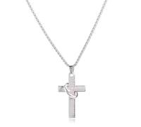 Crocifisso Collana Uomo Argento Oro argento Collana Croce Acciaio Inossidabile Catena Cubana Serpente Catena Regalo Uomo Ragazzo, Pendaglio Regalo per Ragazzo