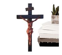 Crocifisso da parete cattolico per la casa, piccolo crocifisso, crocifisso da meditazione fatto a mano - Crocifisso sanguinoso della passione, decorazione da parete Gesù Cristo, figure da collezione