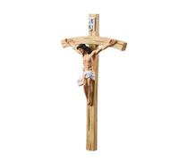 Crocifisso da parete in resina dipinta a mano, decorazione classica