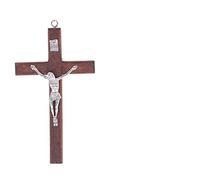 Crocifisso da parete legno piccolo da muro parete Cristo Placcato Argento