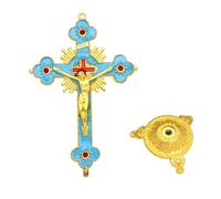 Crocifisso da tavolo in metallo modello di Cristo statua e statuetta adatta per la decorazione di casa e ufficio 14,5 cm