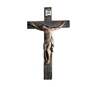 Crocifisso Gesù Cristo nostro Signore e Salvatore, decorazione da parete in resina, 35,5 cm, per casa o ufficio, in confezione regalo