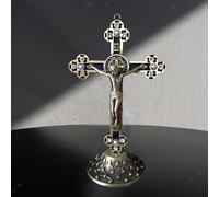 Crocifisso in lega di zinco appeso a parete croce Gesù Cristo ornamento