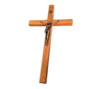Crocifisso in legno Croce da parete Gesù Cristiano Ornamenti da appendere alla parete Decorazione per la casa Chiesa preghiera cattolica regalo religioso Croce in legno
