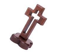 Crocifisso pasquale in legno massello espositore da tavolo altari centrotavola in noce cavo croci in piedi con base intagliata a mano Pasqua ornamento religioso