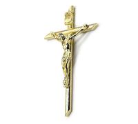 Crocifisso per ciondolo a croce per battesimo, gioielli cristiani, oro 24 carati, collo antico di GesÃ¹