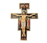 Crocifisso San Damian Resina Dipinta a Mano 30 cm