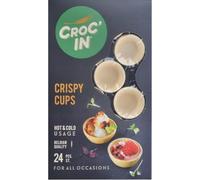 CROC'IN - Coppette Commestibili Dolci da Riempire - Alta Qualità - Base per Torte, Pasticcini o Stuzzichini da Cocktail Party - Finger Food - Artigianali - 24 Pezzi
