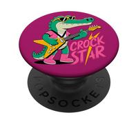 Crock Star Alligator Funny Rock Guitar PopSockets PopGrip Adesivo
