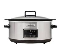 Crockpot Pentola digitale a cottura lenta Sizzle & Stew, 3,5 L (3-4 persone) Contenitore estraibile adatto per piani cottura a induzione, carne e verdure Spina EU 2 Pin Acciaio inossidabile