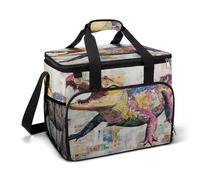 Crocodile Collage Giornale Graffiti Campeggio Cooler Bag Isolato Spiaggia Refrigeratori Portatile A Prova di Perdite Borse con Tracolla