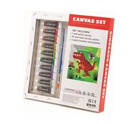 Crocodile Creek Dinosaur Canvas Painting Set for Kids Ages 6 Years and Up - Acry