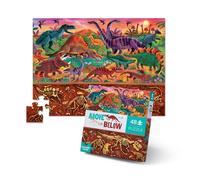 Crocodile Creek-48 Pezzi Above & Below/Dinosaur World Puzzle, Multicolore, 76004