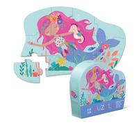 Crocodile Creek Mini puzzle da pavimento, Mermaid Dreams, 12 pezzi grandi, per bambini dai 2 anni in su, scatola resistente per riporre oggetti, il puzzle finito misura 22,9 x 30,5 cm