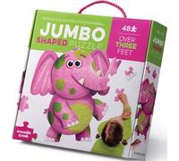 Crocodile Creek Puzzle da pavimento sopra + sotto, 48 pezzi, divertente puzzle da pavimento per bambini dai 4 agli 8 anni, elefante Jumbo