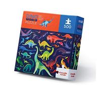 Crocodile Creek-500 PCS Boxed/Dino World Puzzle, Multicolore, 28864