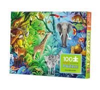 Crocodile Creek - Puzzle olografico da pavimento in stagnola, 60 pezzi, per bambini dai 4 anni in su, scatola resistente per riporre oggetti, dimensioni: 35,6 x 48,3 cm