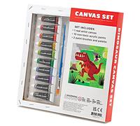 Crocodile Creek Dinosaur Canvas Painting Set for Kids Ages 6 Years and Up - Acry