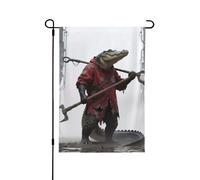 Crocodile Hold Tools Holiday Flag Double Sided stampato Banner decorazioni esterne per tutte le stagioni 31,8 x 45,7 cm