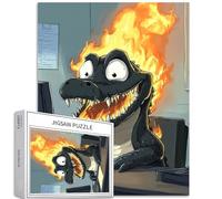 Crocodile in the Office - Puzzle da 1000 pezzi per adulti con cornice a fiamma, puzzle artistici colorati fai da te per la decorazione della casa, regali puzzle per famiglia, perfetto per serate di