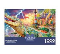 Crocodile in VillageMaster-Level Jigsaw Puzzles for Adults Embark on A 1000-Piece Advanced And Challenging Puzzle Games Journey - Positioned As The Ultimate Gift Jigsaw Puzzles for Adults And Kids Ag