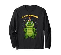 Crocodile Its My Birthday Party Hat Bday Ragazzi Ragazze Bambini Maglia a Manica