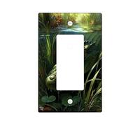 Crocodile Light Switch Cover Plate/Outlet Covers, Accenti da parete Safari nella giungla verde, Piastre da parete termoplastiche, Dimensioni standard Single Rocker