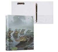 Crocodile Marsh - Raccoglitori a 3 anelli con copertina tascabile, confezione da 2 raccoglitori da ufficio da 3,8 cm, motivo: coccodrillo, 200 fogli