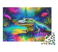 Crocodile Puzzle 1000 Pezzi - Momento Zen Serale, Stimolo Mentale, Poster E Confezione Inclusi - 52x38cm/1000pcs
