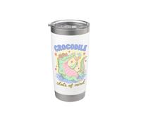 Crocodile State of Mind Retro Summer Vacation Vibes Bicchiere termico in acciaio inox doppia parete